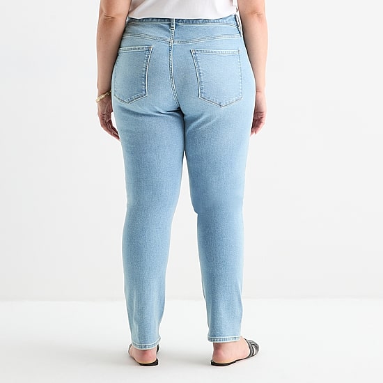 a.n.a Womens Plus High Rise Straight Leg Jean