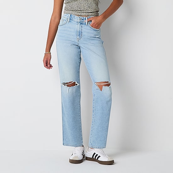 Arizona Womens Juniors Short High Rise Curvy Fit Jean