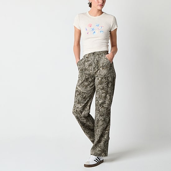 Arizona Womens Juniors Short Highest Rise Straight Leg Jean