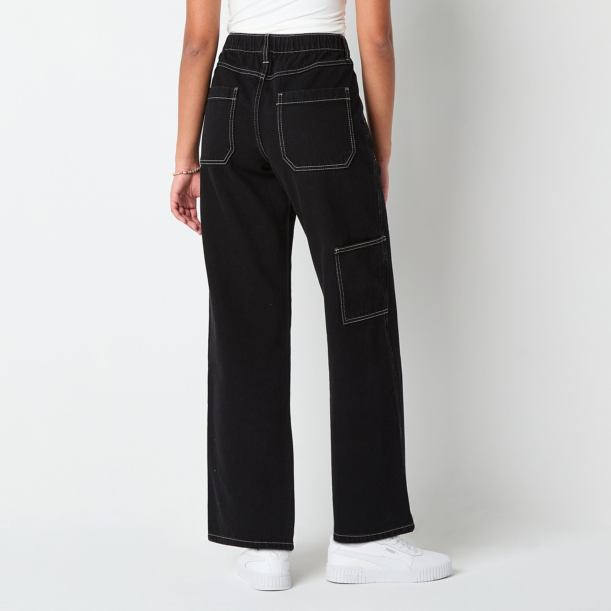 Arizona Womens Juniors Short Highest Rise Straight Leg Jean