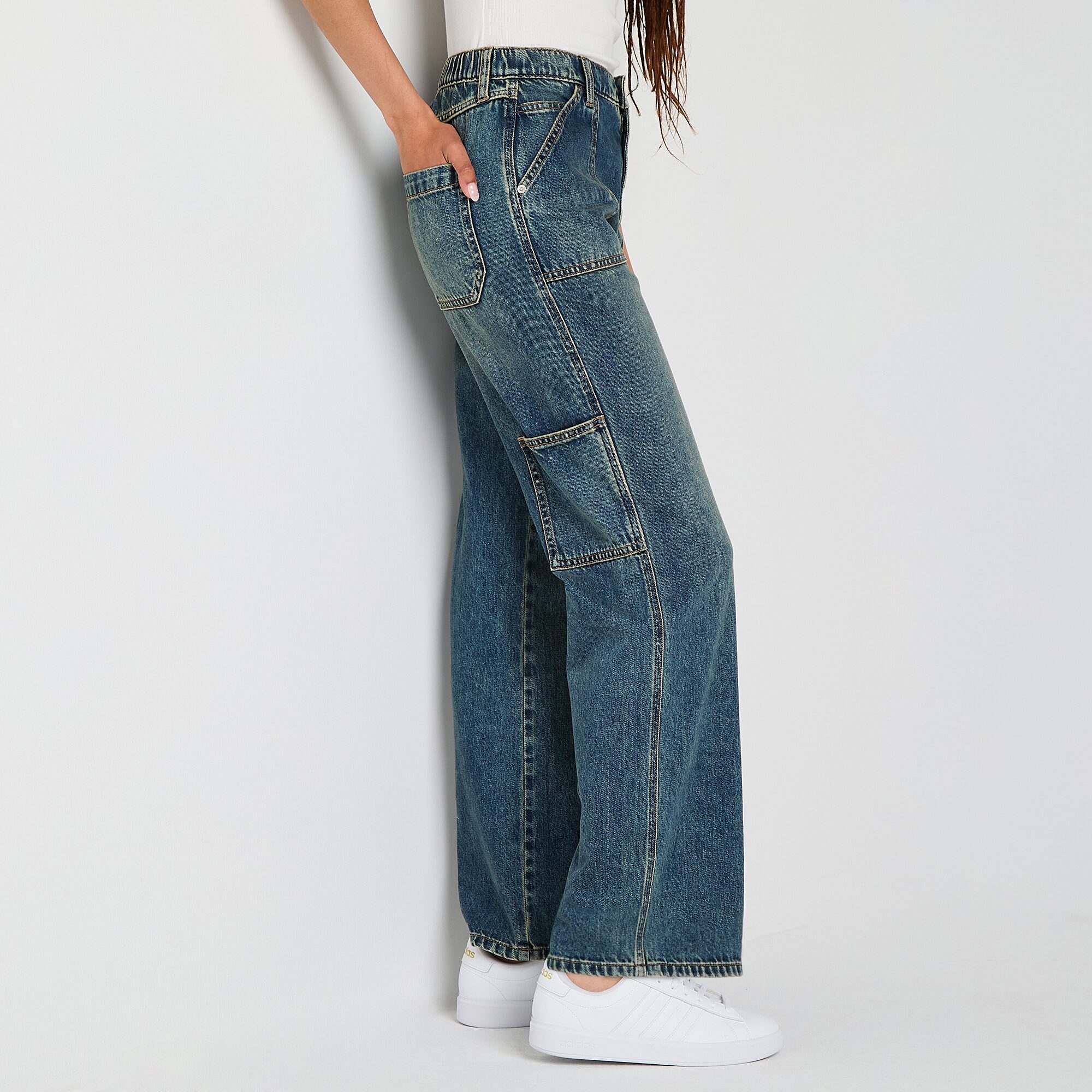Arizona Womens Juniors Short Highest Rise Straight Leg Jean