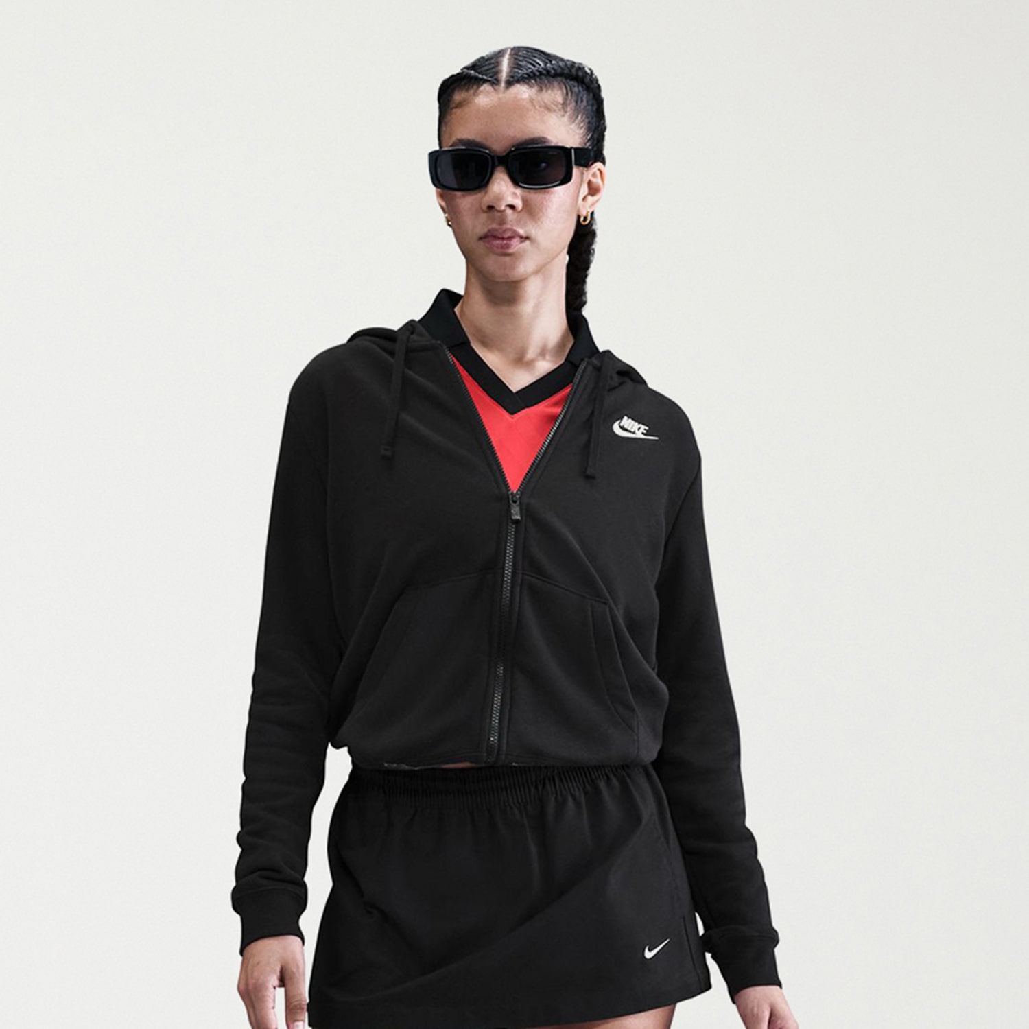 Nike Womens Long Sleeve Fleece Zipper Active Hoodie