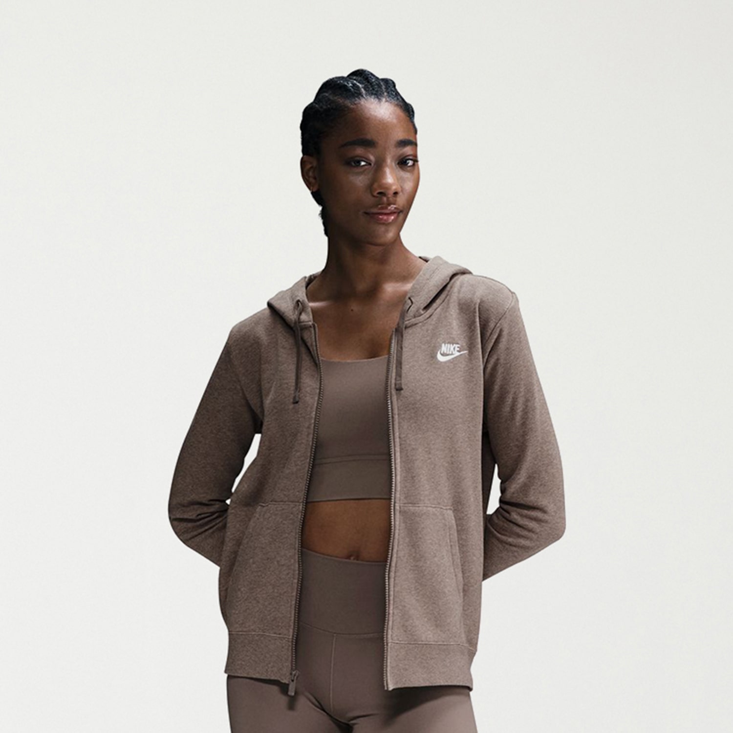 Nike Club Fleece Womens Long Sleeve Zipper Active Hoodie