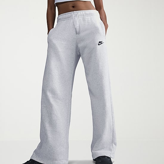 Nike Club Womens Wide Leg Mid Rise Fleece Sweatpant