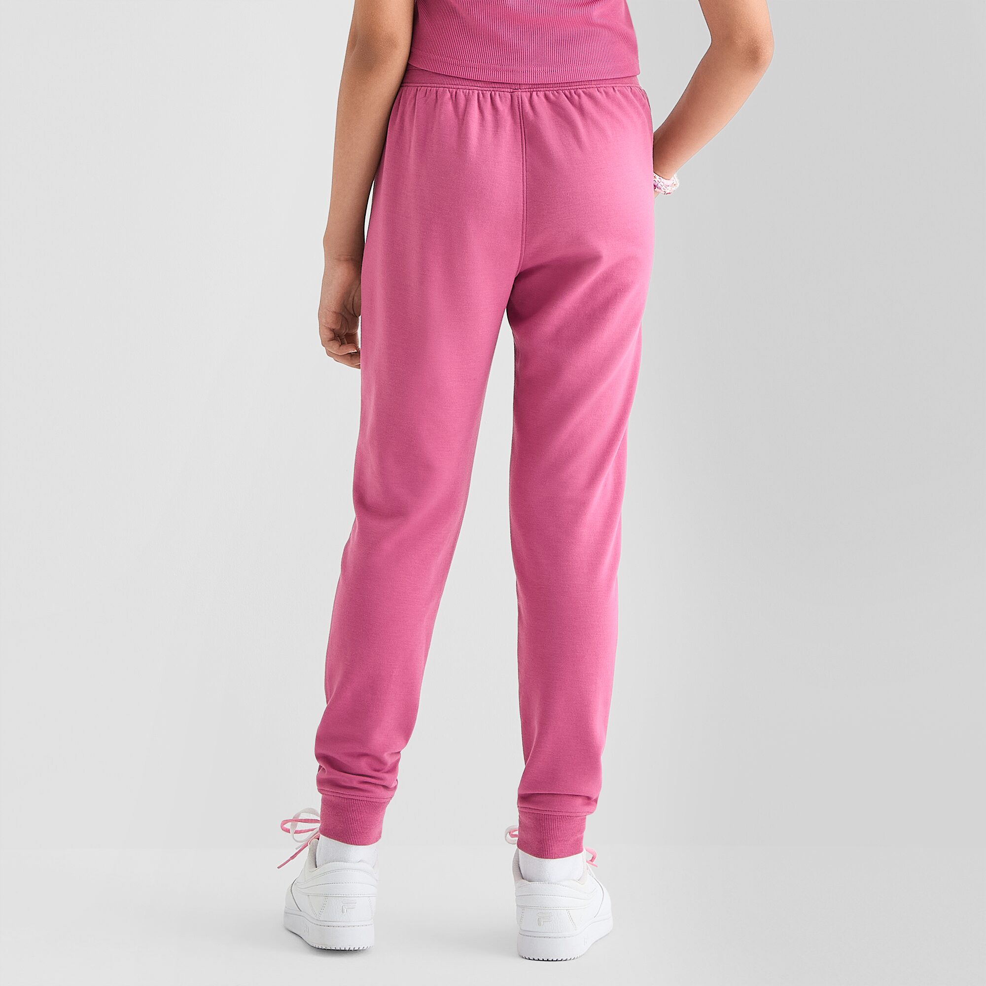 Xersion Super Soft Little & Big Kid Girls Cuffed Mid Rise Regular Fit Fleece Jogger Pant