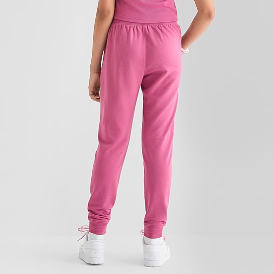 Xersion Super Soft Little & Big Kid Girls Cuffed Mid Rise Regular Fit Fleece Jogger Pant