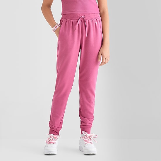 Xersion Super Soft Little & Big Kid Girls Cuffed Mid Rise Regular Fit Fleece Jogger Pant