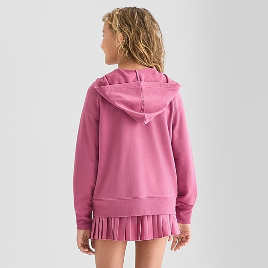 Xersion Super Soft Little & Big Kid Girls Long Sleeve Fleece Zipper Active Hoodie