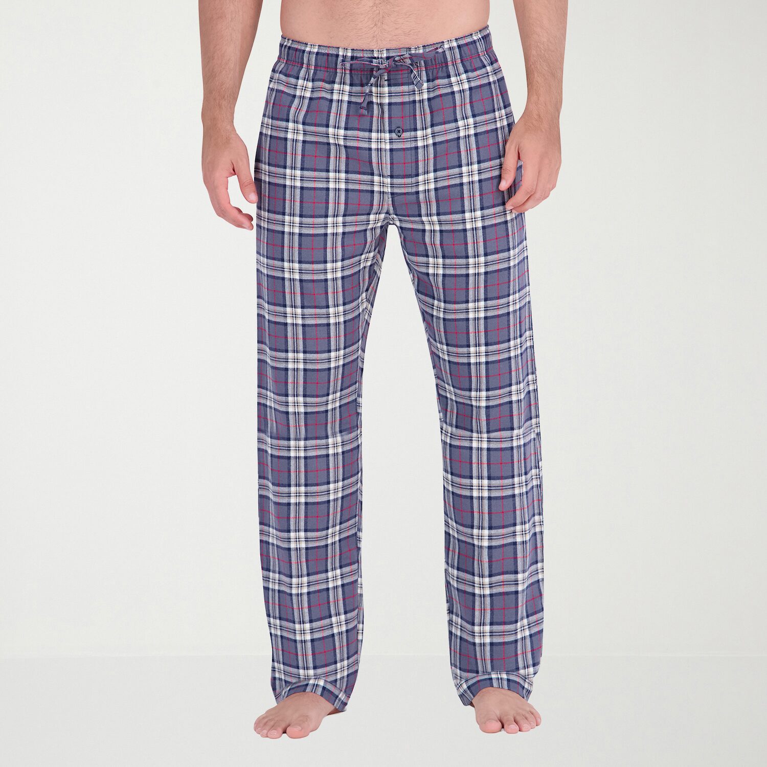Hanes Mens Crew Neck Long Sleeve 2-pc. Pajama Set