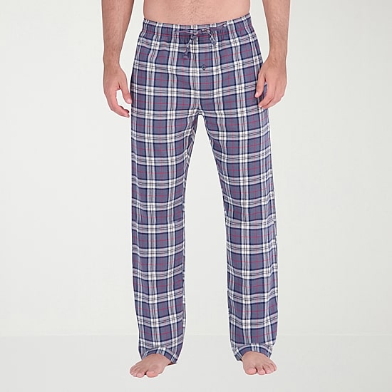 Hanes Mens Crew Neck Long Sleeve 2-pc. Pajama Set