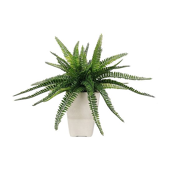 Elements White Terracotta Pot Artificial Plant