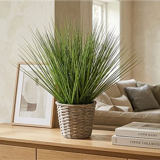 Elements Woven Willow Basket Artificial Plant