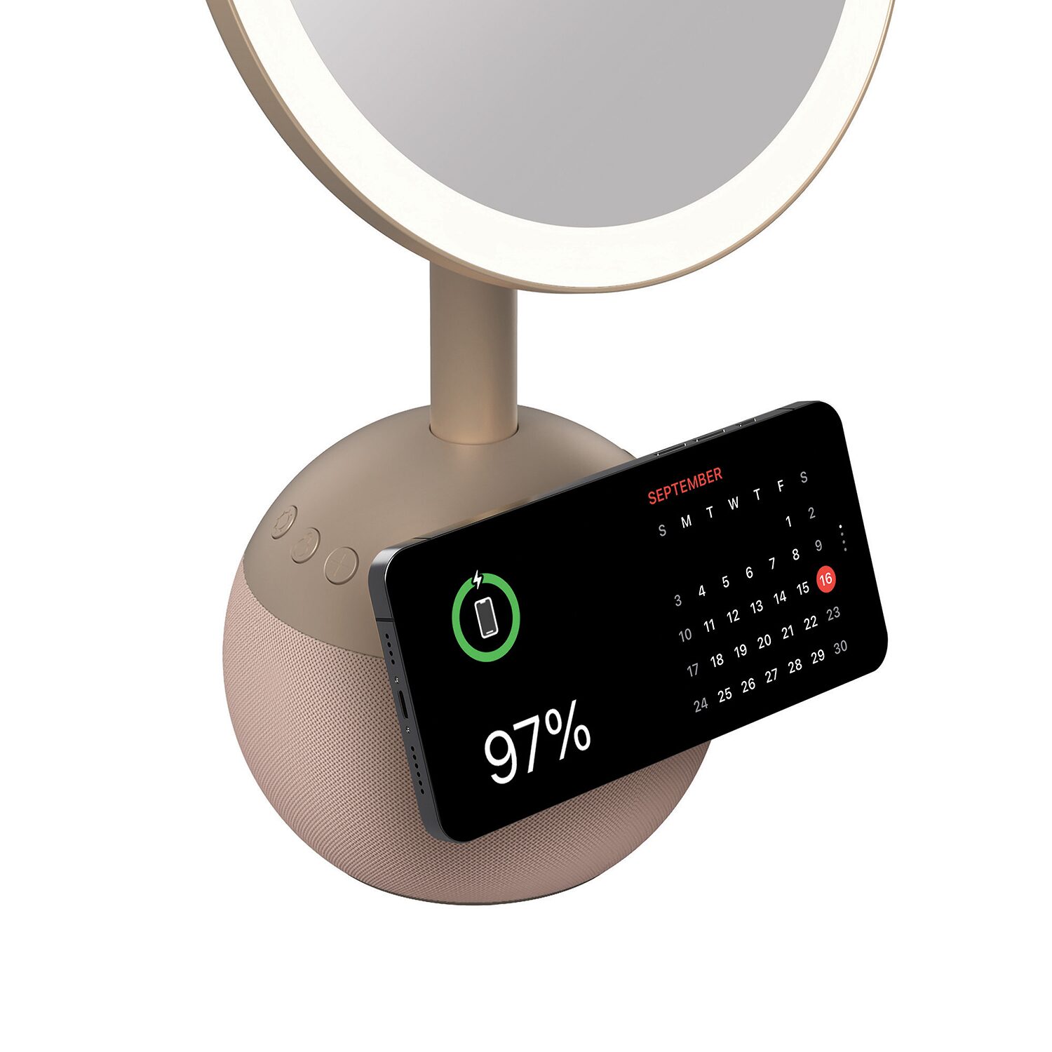 Merkury Innovations Led Wireless Charger Magsafe Usb Powered Makeup Mirror