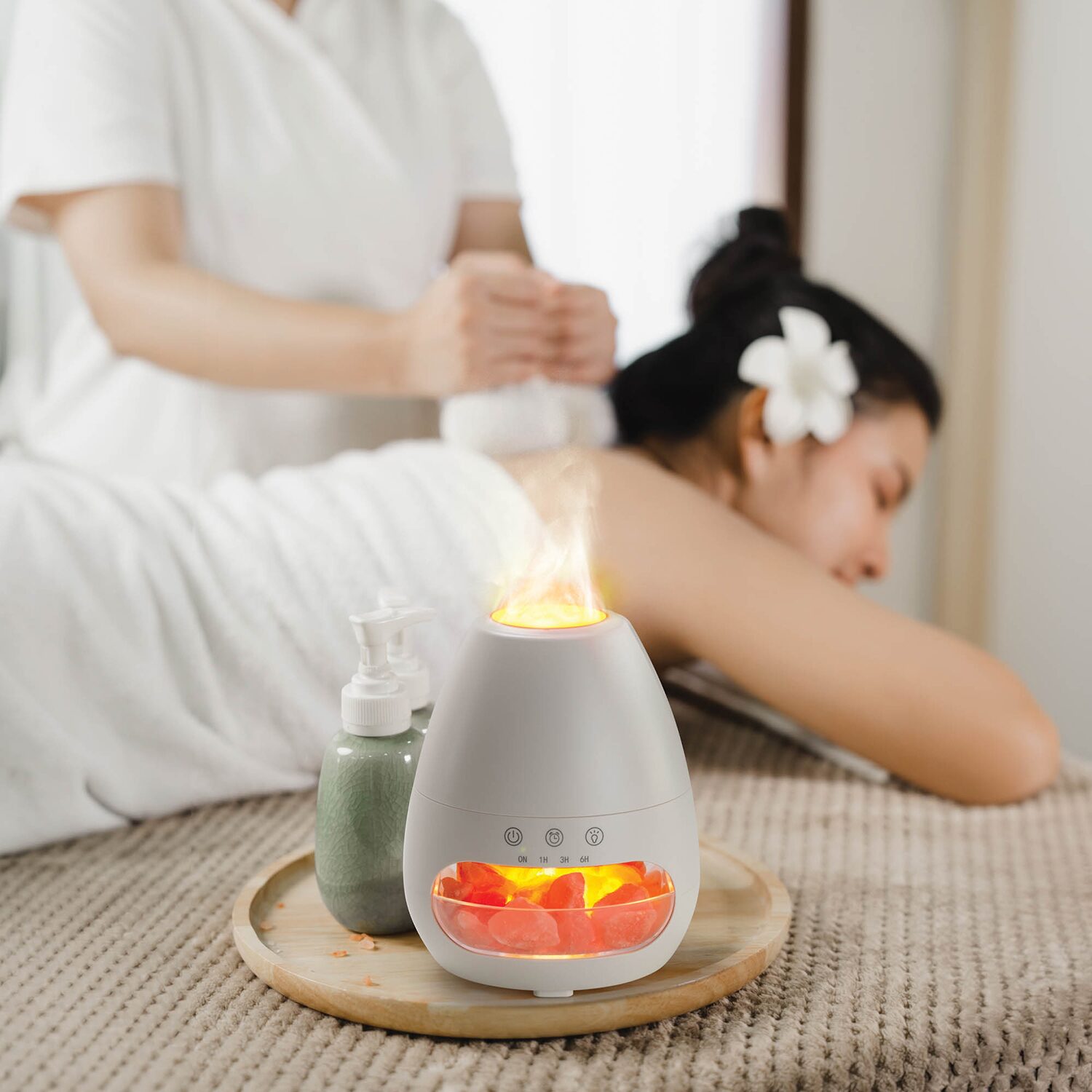 Merkury Innovations Himalayan Ultrasonic Mist Automatic Power Off Timer Settings Oil Diffuser