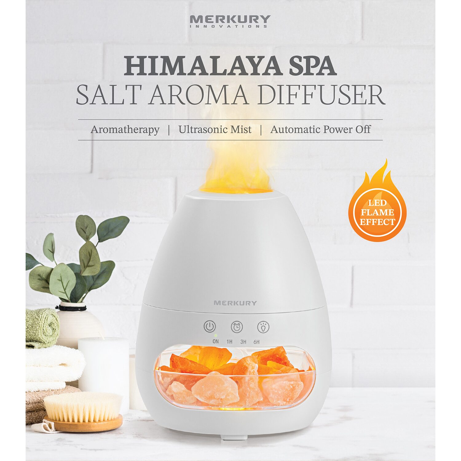 Merkury Innovations Himalayan Ultrasonic Mist Automatic Power Off Timer Settings Oil Diffuser