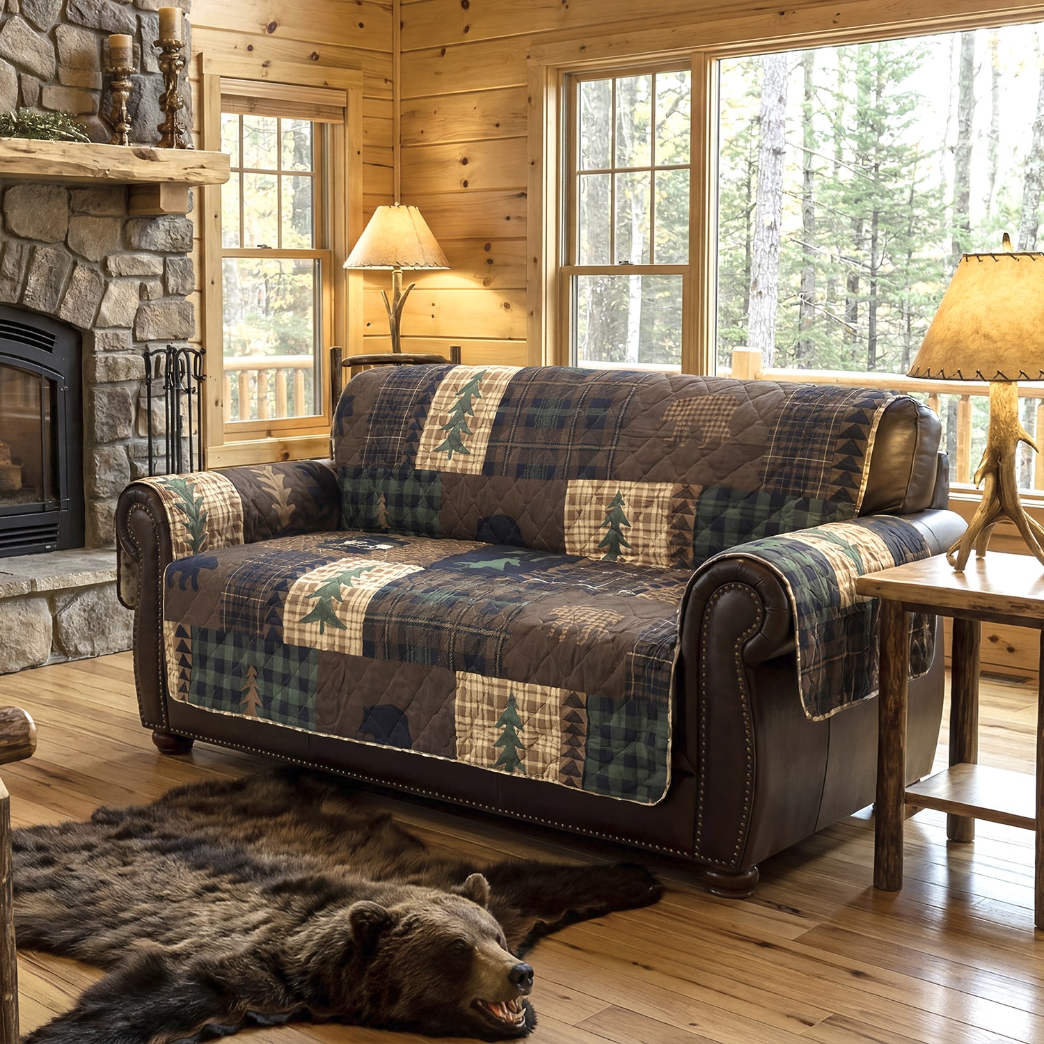 Your Lifestyle By Donna Sharp Brown Bear Cabin Sofa Protector