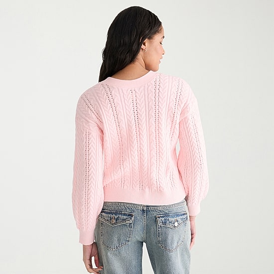 AEROPOSTALE Womens V Neck Long Sleeve Tie Juniors Cardigan