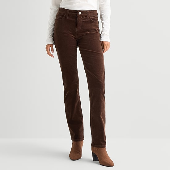 St. John's Bay Womens Tall Mid Rise Straight Corduroy Pant