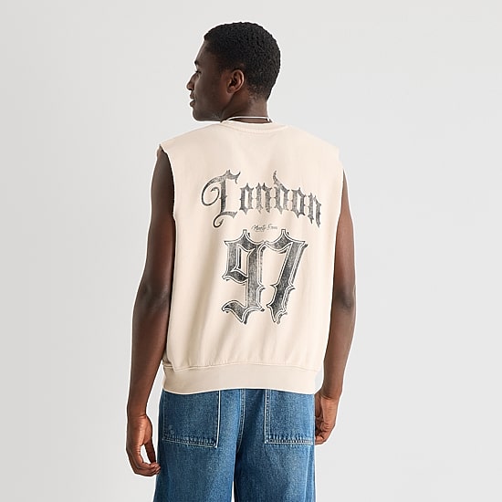 Arizona Mens Crew Neck Fleece Sleeveless Tank Top