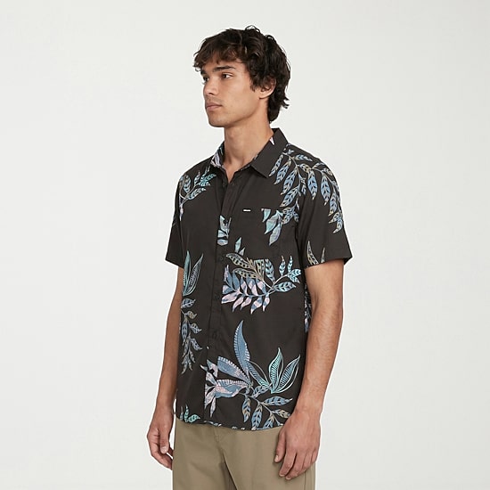 VOLCOM Mens Short Sleeve Regular Fit Button-Down Shirt
