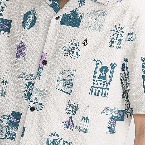 VOLCOM Mens Short Sleeve Camp Shirt
