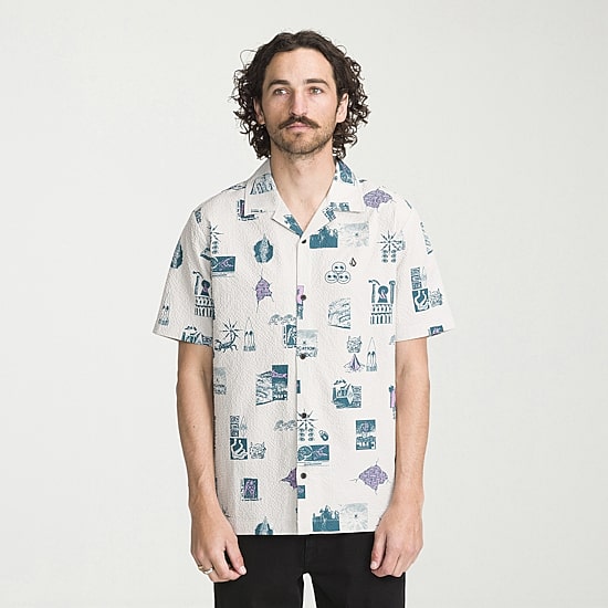 VOLCOM Mens Short Sleeve Camp Shirt
