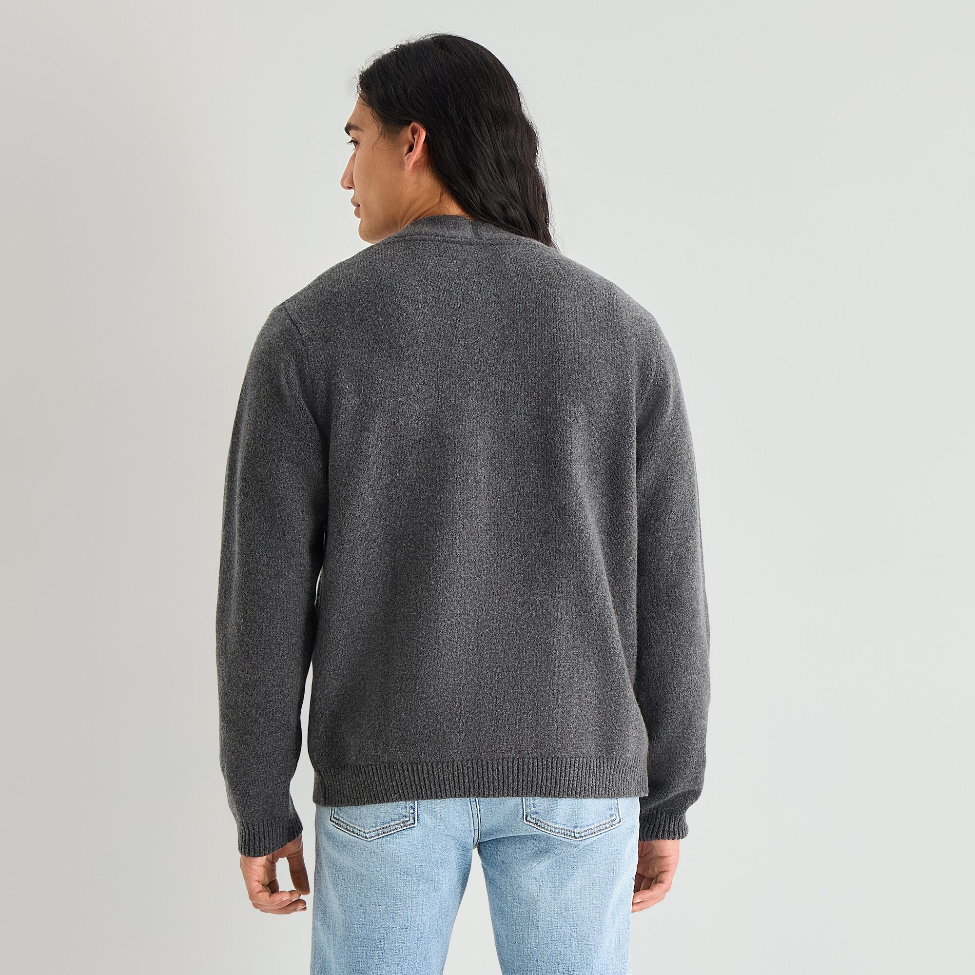 mutual weave Mens V Neck Long Sleeve Button Cardigan