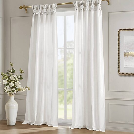 Madison Park Natalie Twist Tab Tab Top Light-Filtering Set of 2 Curtain Panel