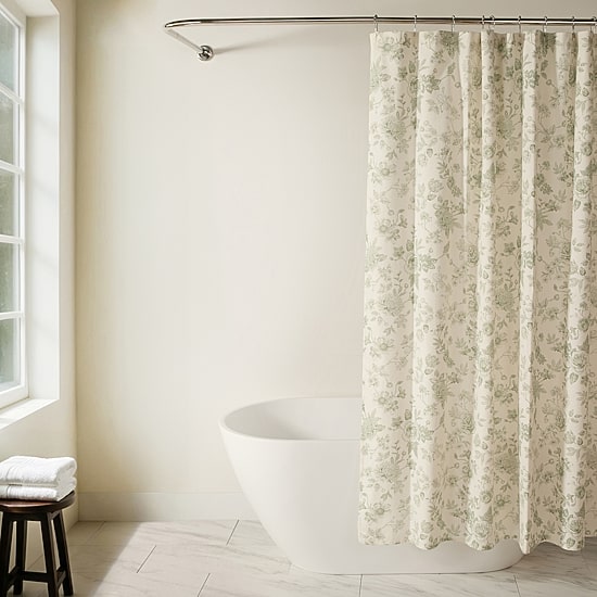 Casual Comfort Cotton Blend Floral Shower Curtain