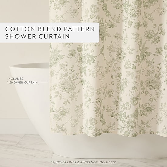 Casual Comfort Cotton Blend Floral Shower Curtain