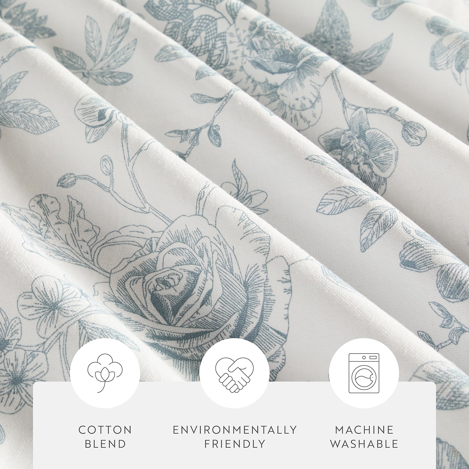 Casual Comfort Cotton Blend Floral Shower Curtain