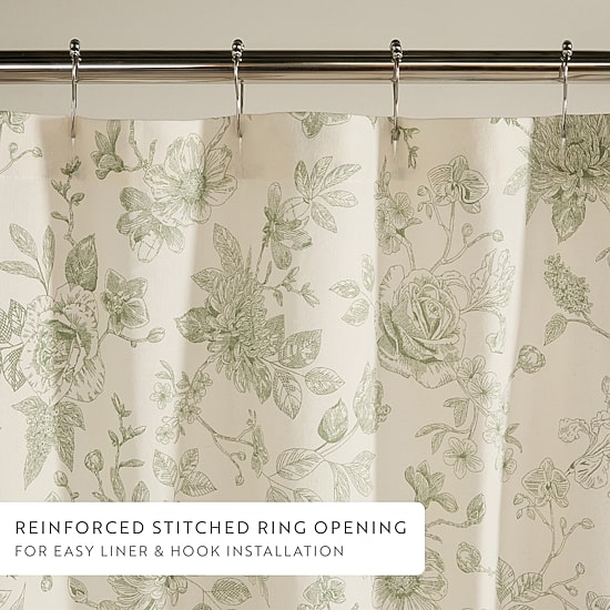Casual Comfort Cotton Blend Floral Shower Curtain
