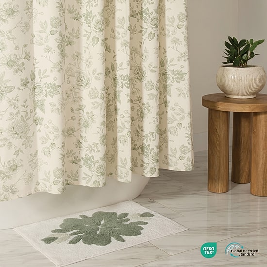 Casual Comfort Cotton Blend Floral Shower Curtain