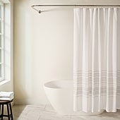 Casual Comfort Cotton Blend Placement Stripe Shower Curtain