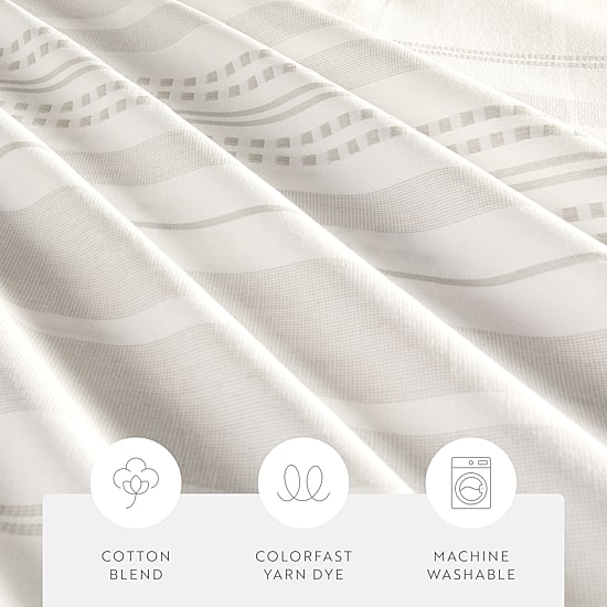 Casual Comfort Cotton Blend Placement Stripe Shower Curtain