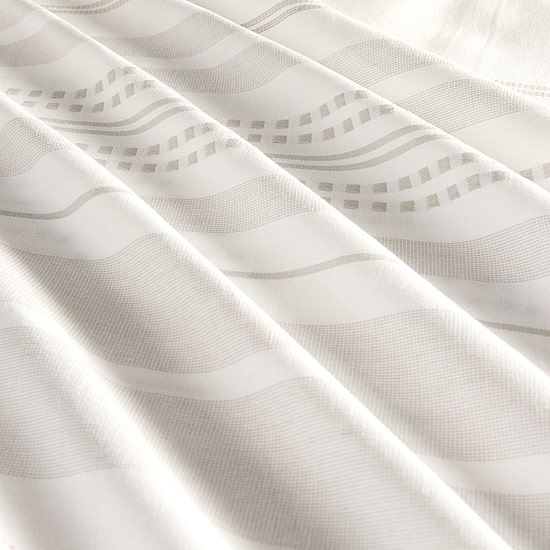 Casual Comfort Cotton Blend Placement Stripe Shower Curtain