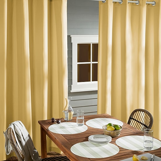 Town And Country Cabana Solid Grommet Top Light-Filtering Set of 2 Outdoor Curtain Panel
