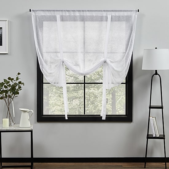 Exclusive Home Curtains Belgian Sheer Rod Pocket Single Tie-Up Shade