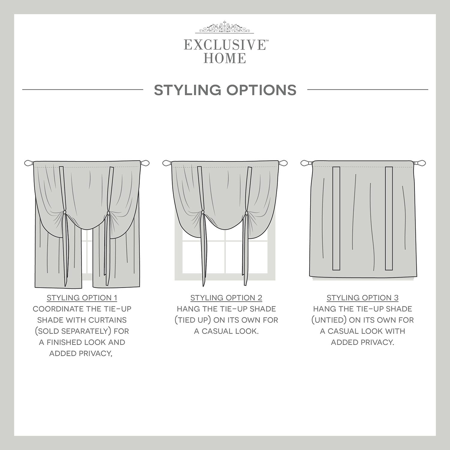Exclusive Home Curtains Belgian Sheer Rod Pocket Single Tie-Up Shade