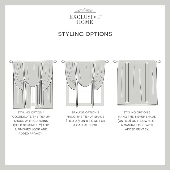 Exclusive Home Curtains Belgian Sheer Rod Pocket Single Tie-Up Shade