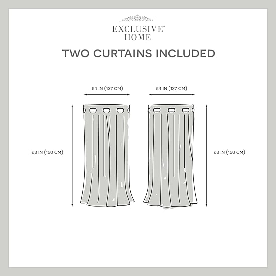 Exclusive Home Curtains Velvet Grommet Top Light-Filtering Set of 2 Curtain Panel