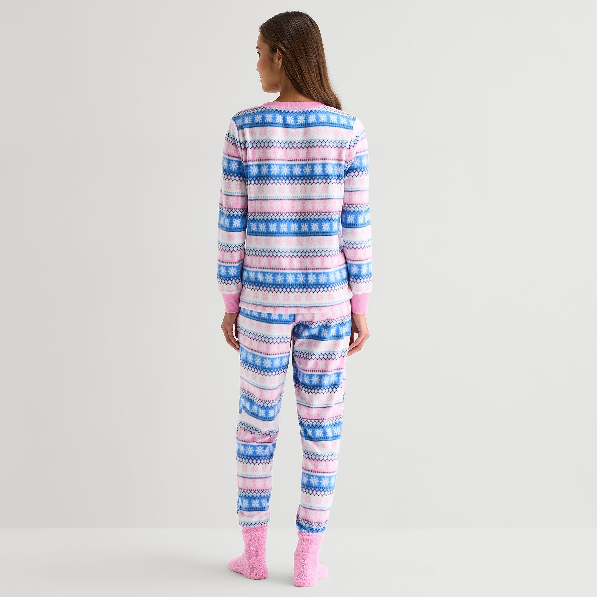 Jaclyn Womens Crew Neck Long Sleeve -pc. Pajama Set
