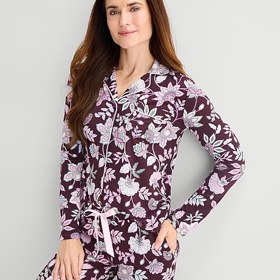 Jaclyn Womens Long Sleeve 2-pc. Pajama Set