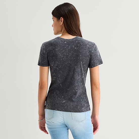 Womens Crew Neck Short Sleeve Regular Fit Graphic T-Shirt