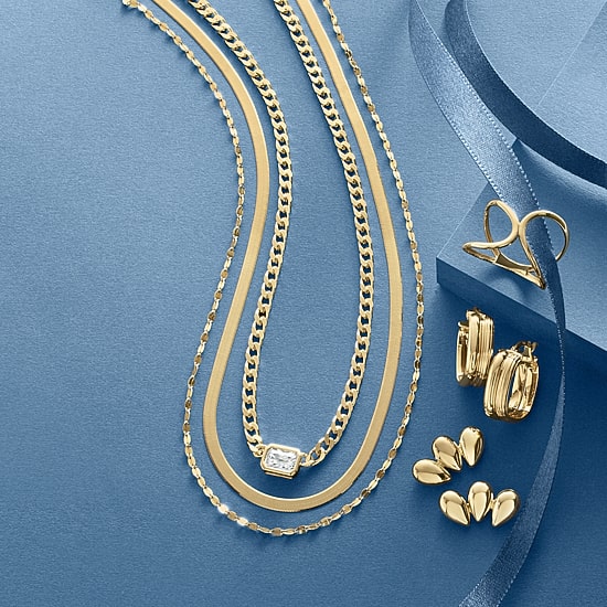 Gold Addiction Womens 10K Gold 18 Inch Chain Necklace