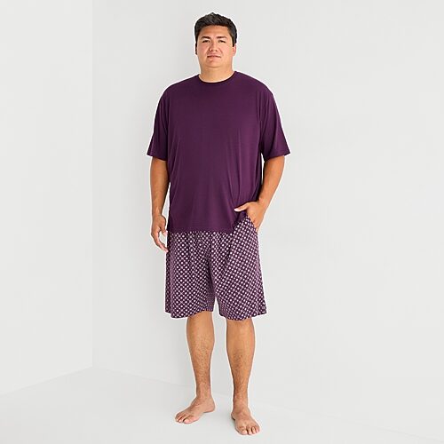 Stafford Mens Big and Tall Pajama Shorts, 4x-large, Purple