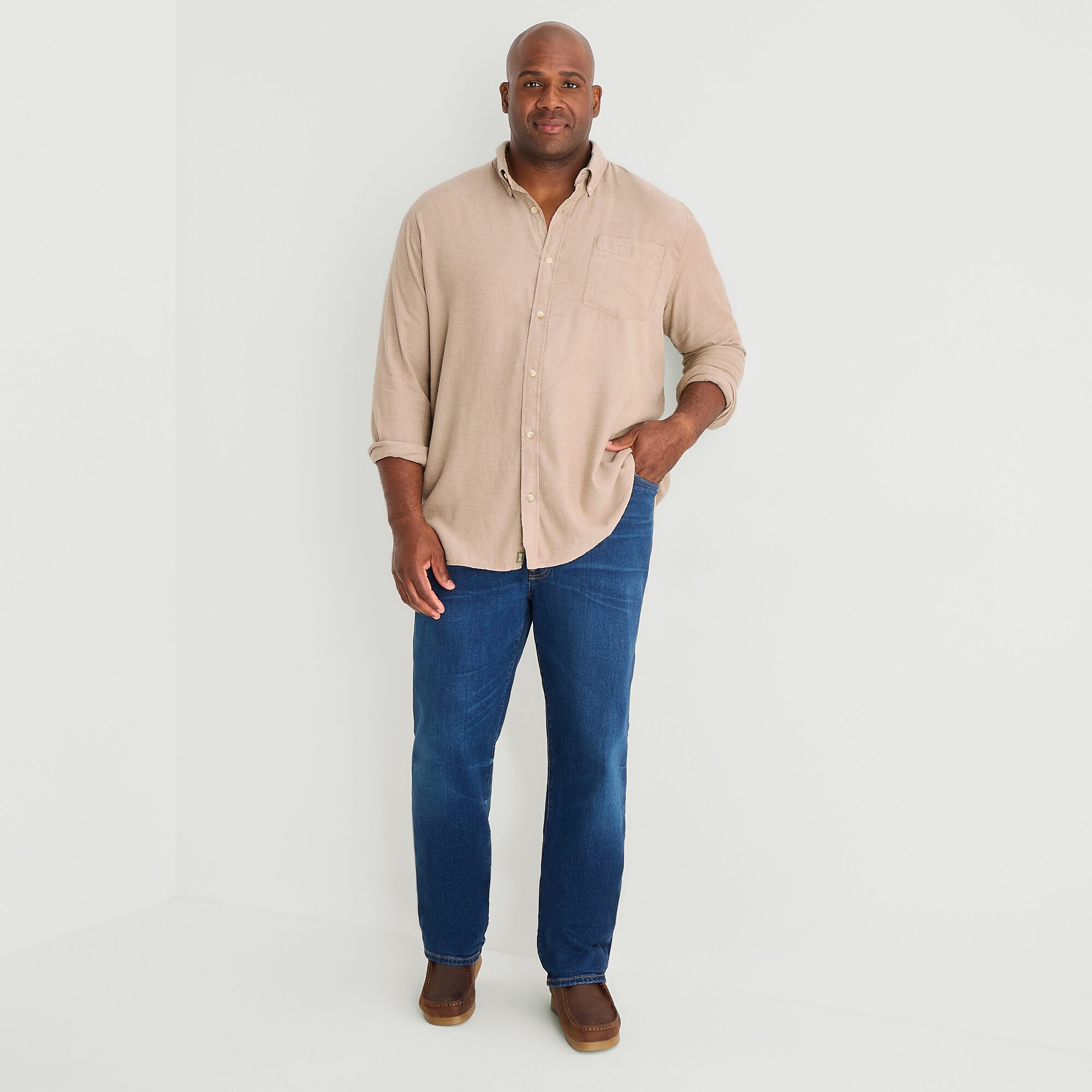 mutual weave Mens Long Sleeve Regular Fit Big and Tall Button-Down Shirt