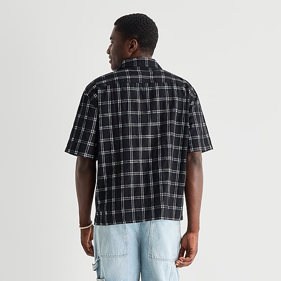 Arizona Mens Short Sleeve Regular Fit Button-Down Shirt