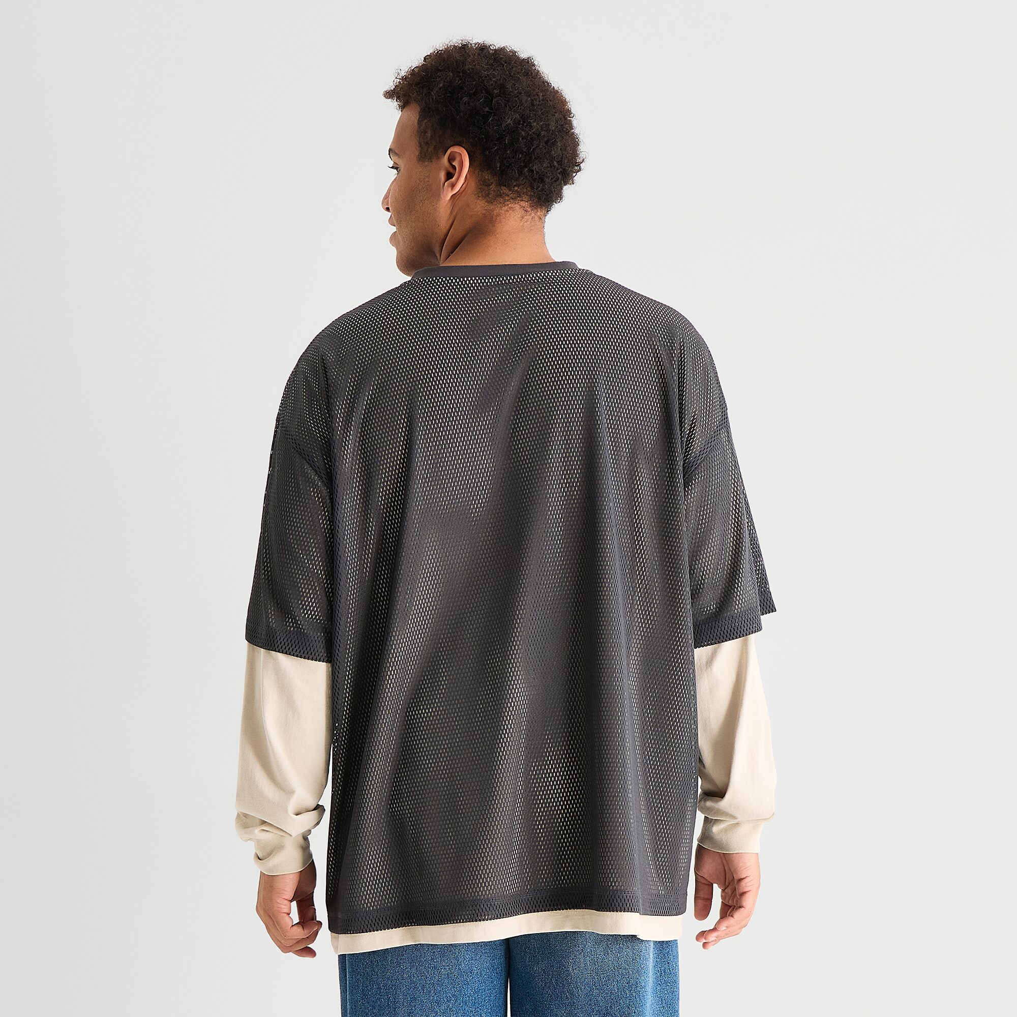 Arizona Mens V Neck Long Sleeve Big and Tall Twofer Jersey