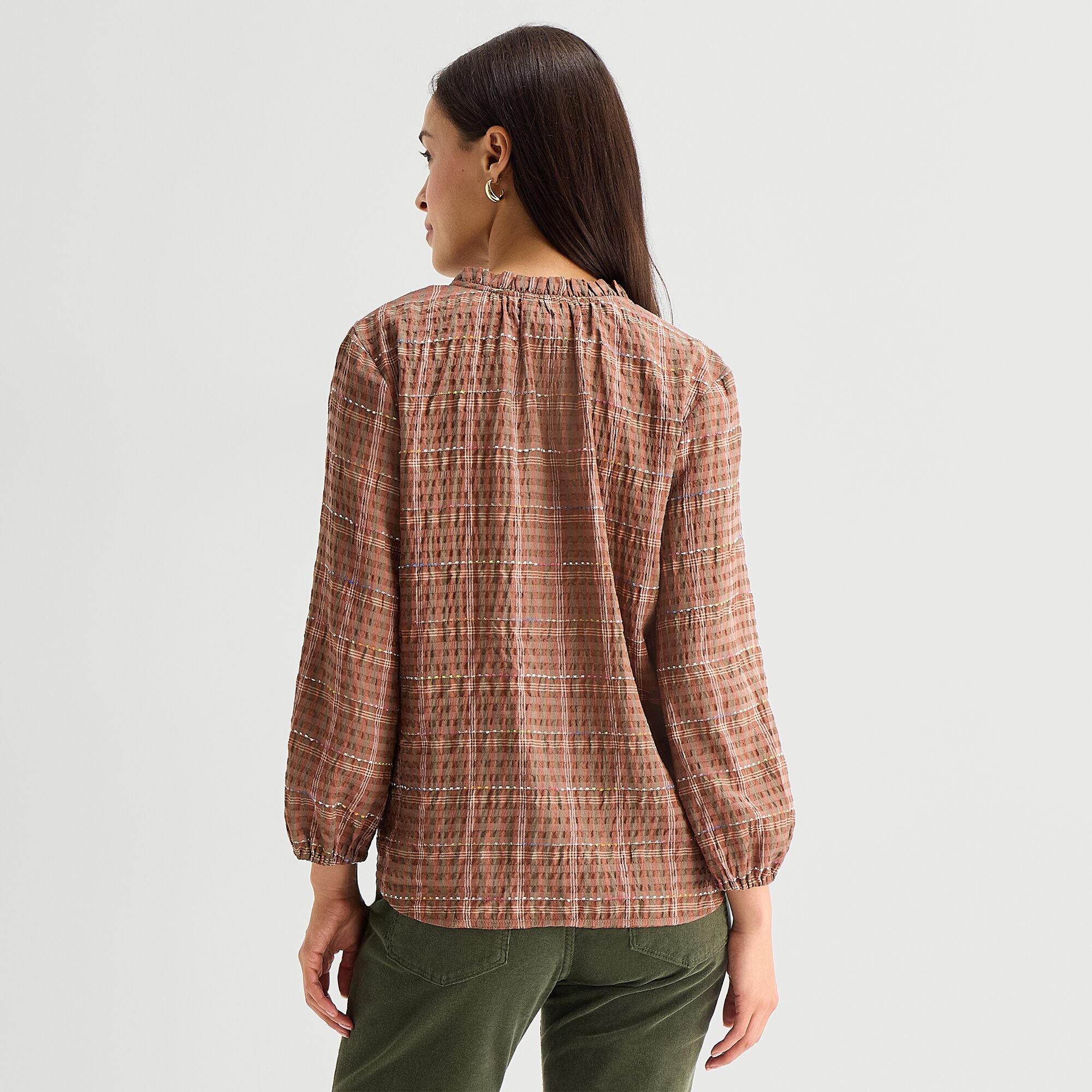 St. John's Bay Womens Split Crew Neck Long Sleeve Blouse
